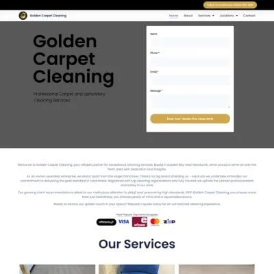 Carpet cleaning website design Gold Coast - Local service business website
