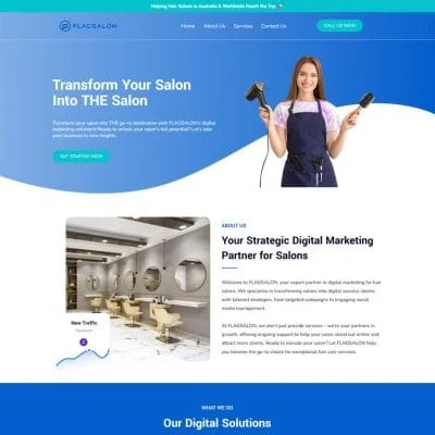 Hair salon website design Gold Coast - Beauty services website with booking system